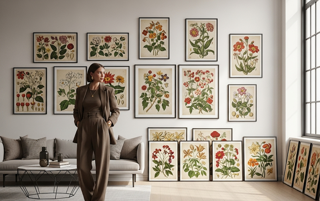 vintage botanical floral prints