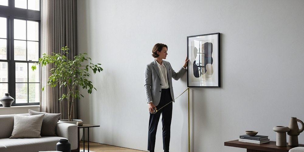 Wall art placement high