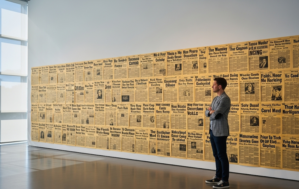 antique newspaper headline prints