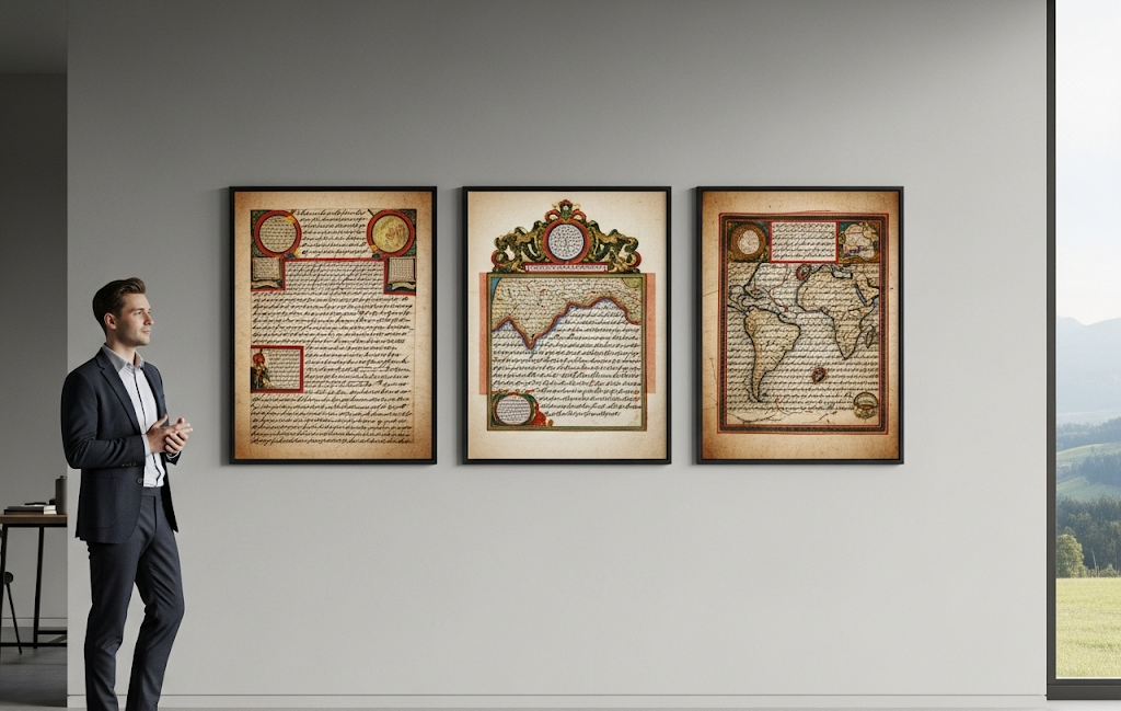 old manuscript page wall