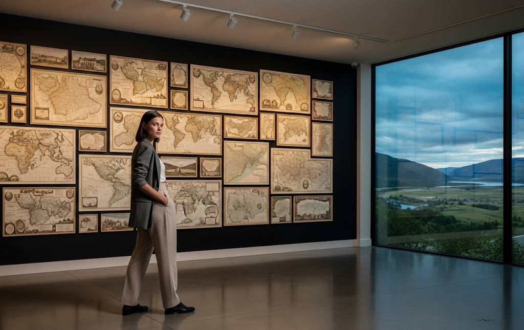 antique map wall art