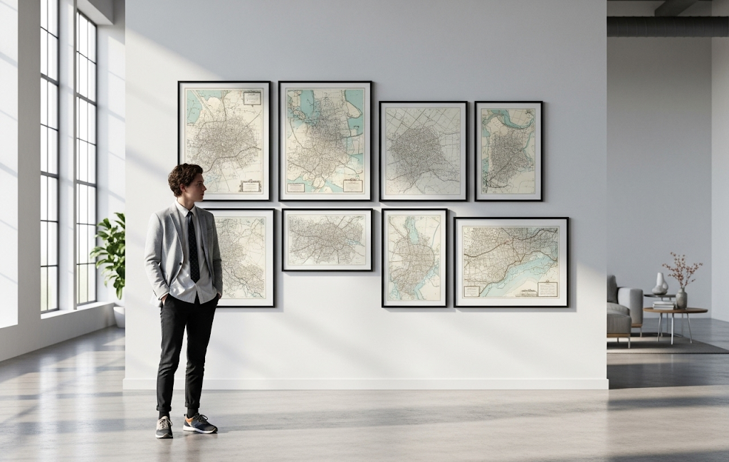 antique city map prints