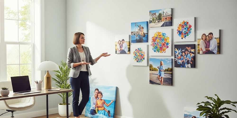 Creative photo canvas display