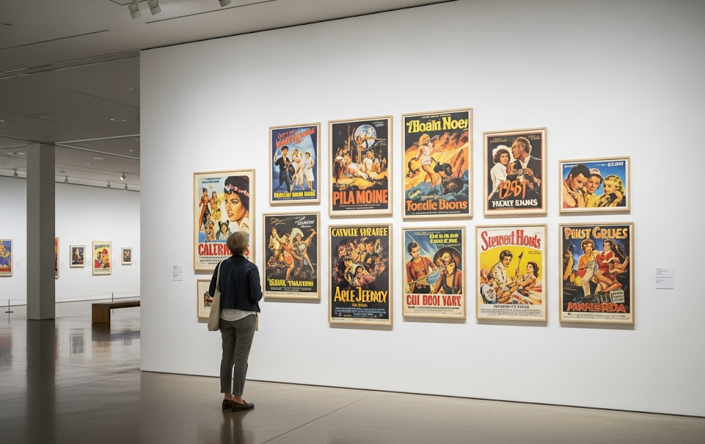 retro film poster wall